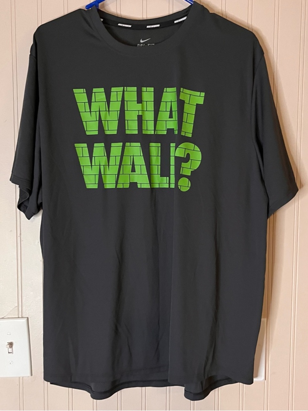 Nike Running Dri Fit Short Sleeve “What Wall” Shirt Size XXL
